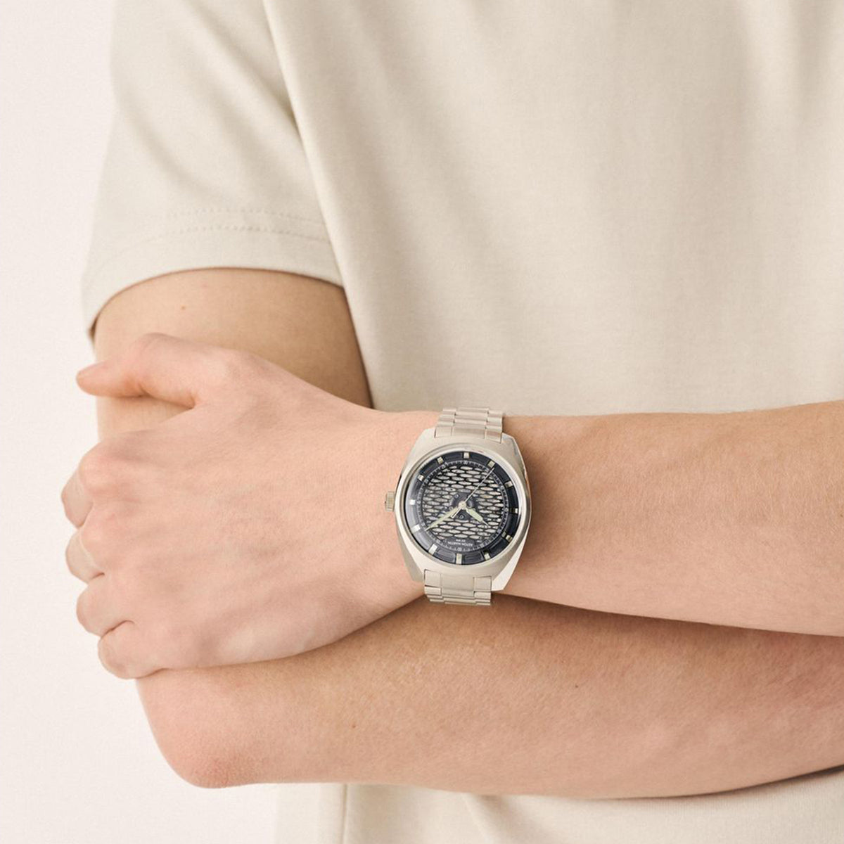 Timeless Men Automatic Blue Dial Analog Stainless Steel Watch MTTS2F6043E