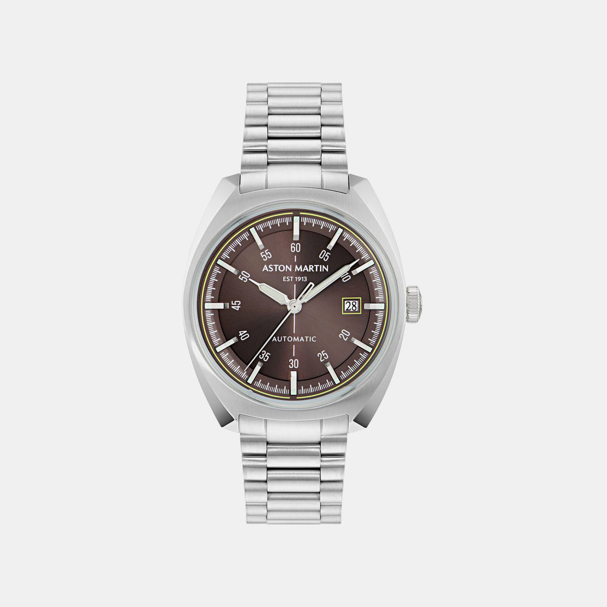 Aml Timeless Men Automatic Brown Dial Analog Stainless Steel Watch MTTS2S6023E