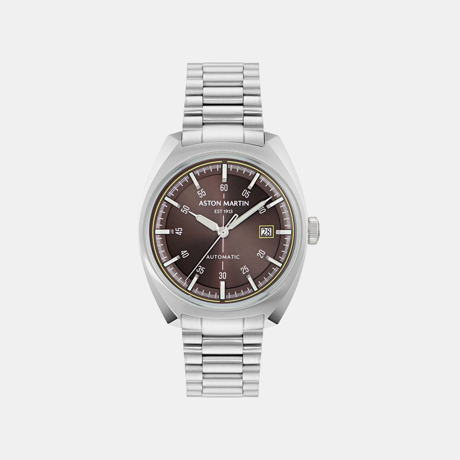 Men Automatic Brown Dial Analog Stainless Steel Watch MTTS2S6023E