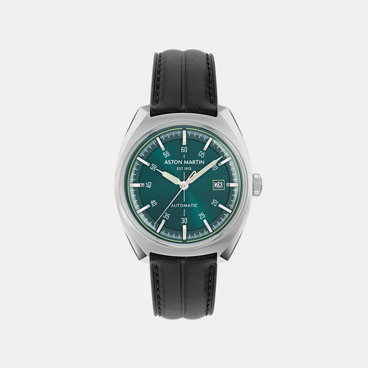 Timeless Men Automatic Green Dial Analog Leather Watch MTTS2S6033E