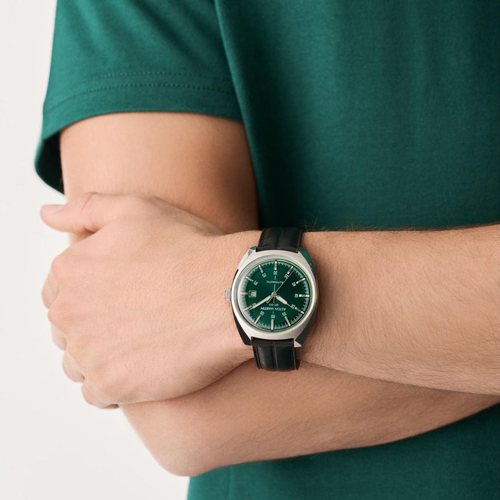 Timeless Men Automatic Green Dial Analog Leather Watch MTTS2S6033E