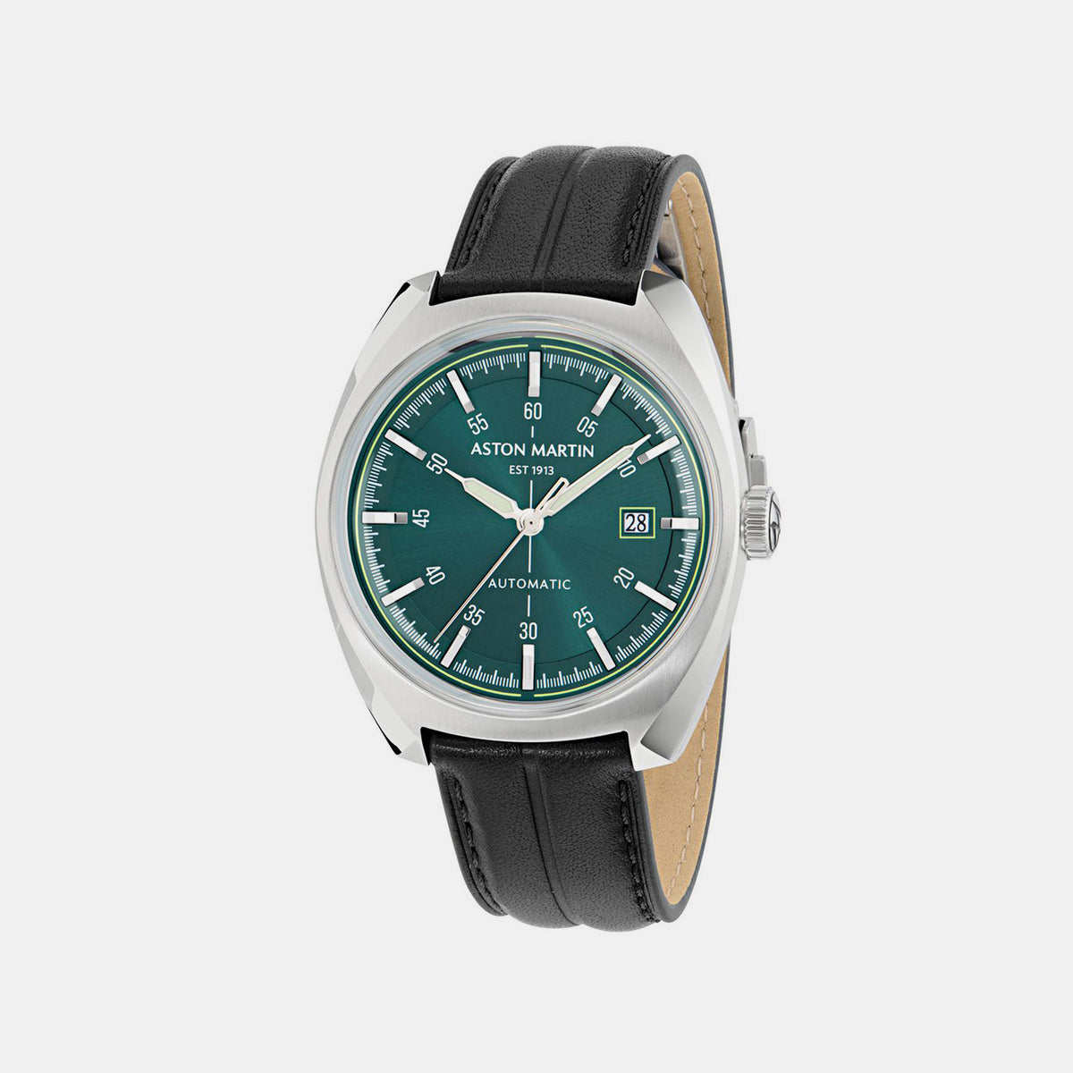 Timeless Men Automatic Green Dial Analog Leather Watch MTTS2S6033E