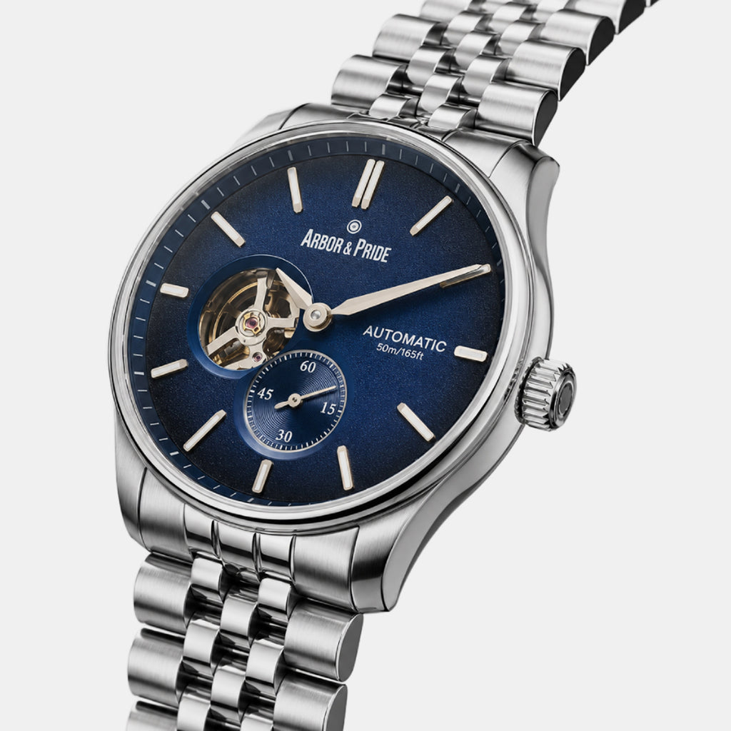 Marlin Men Automatic Blue Dial Analog Stainless Steel Watch Marlin Silver - Blue