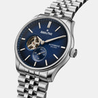 Marlin Men Automatic Blue Dial Analog Stainless Steel Watch Marlin Silver - Blue