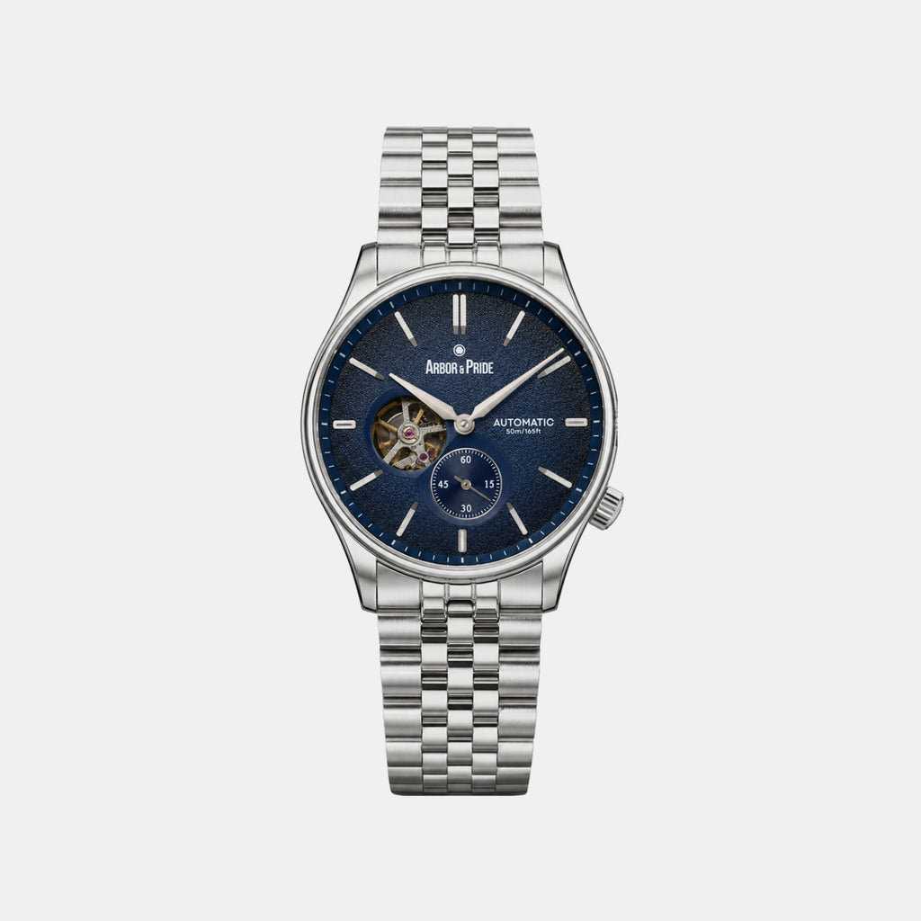 Marlin Men Automatic Blue Dial Analog Stainless Steel Watch Marlin Silver - Blue