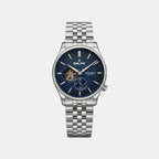Marlin Men Automatic Blue Dial Analog Stainless Steel Watch Marlin Silver - Blue