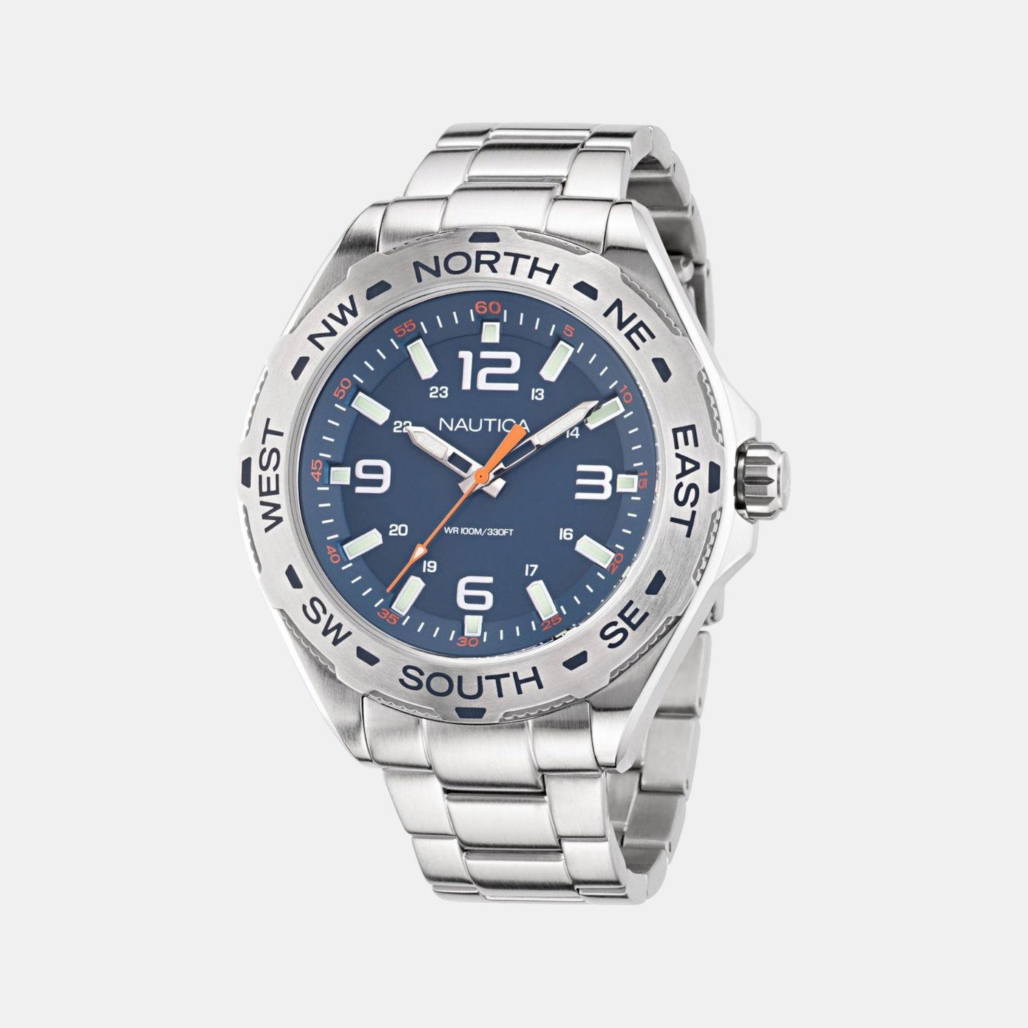 Clearwater Beach Men Quartz Blue Dial Analog Stainless Steel Watch NAPCWS302