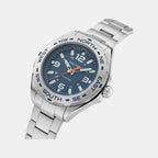 Clearwater Beach Men Quartz Blue Dial Analog Stainless Steel Watch NAPCWS302