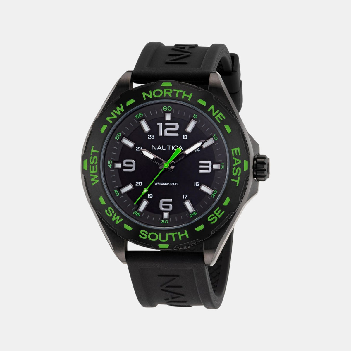 Clearwater Beach Men Quartz Black Dial Analog Silicone Watch NAPCWS303