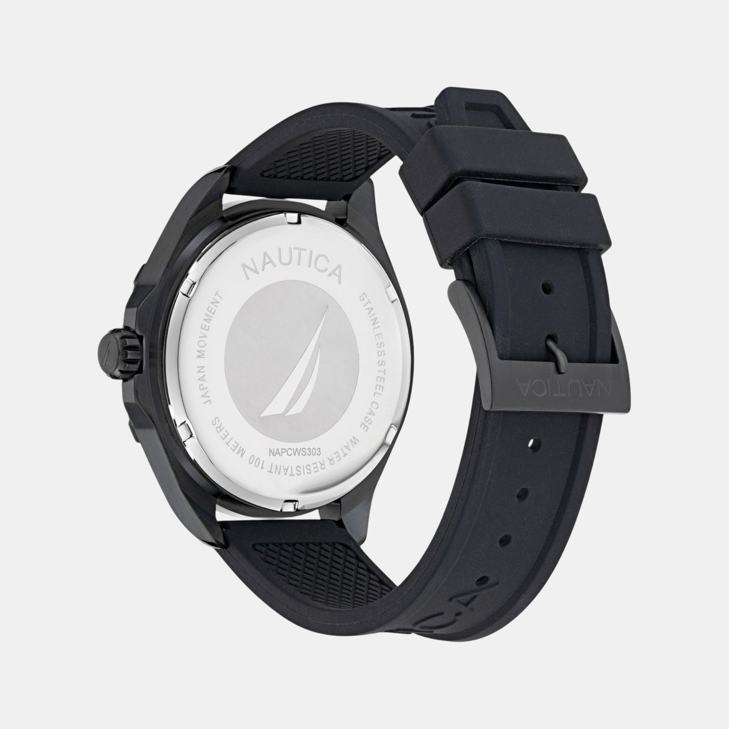 Clearwater Beach Men Quartz Black Dial Analog Silicone Watch NAPCWS303