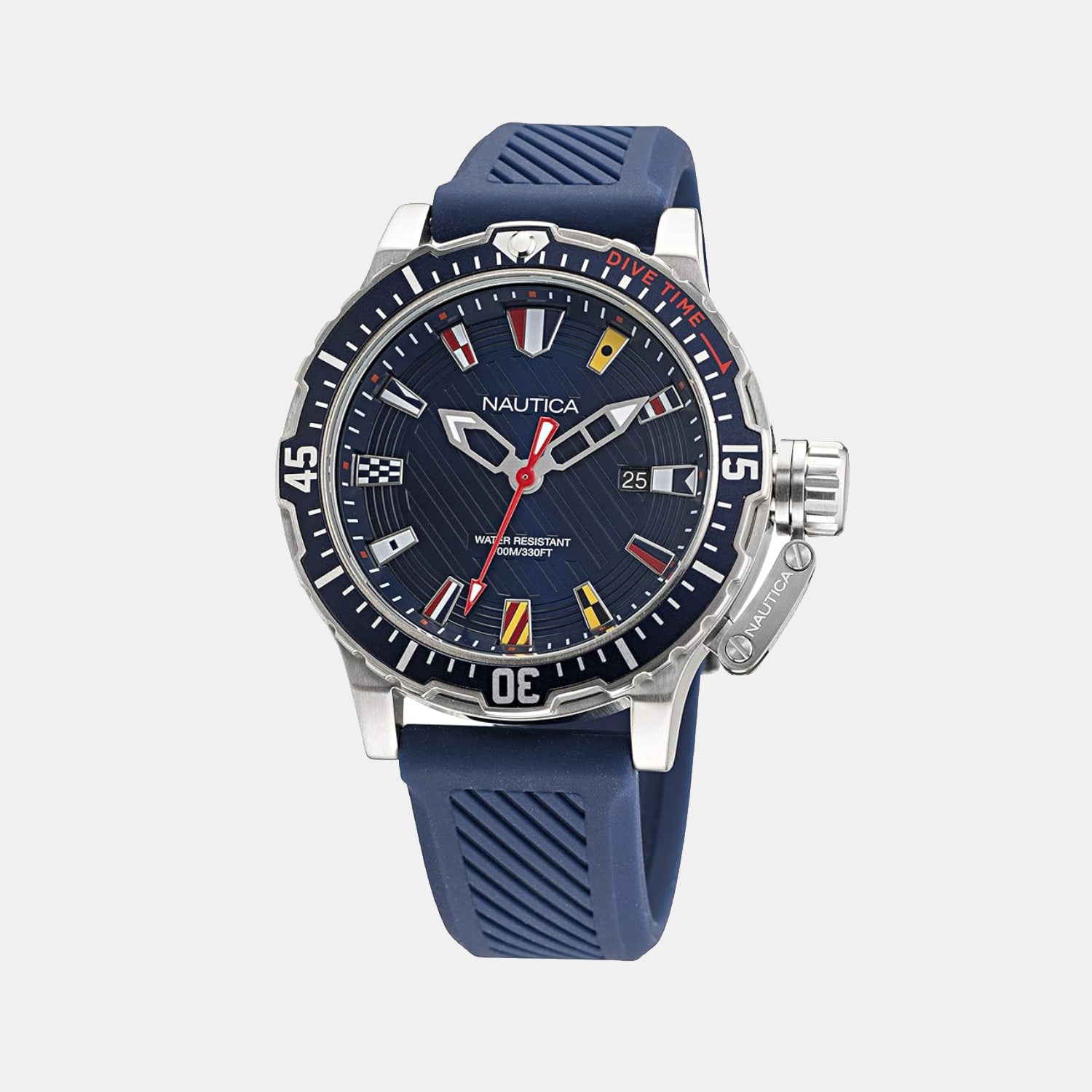 Glenrock Lagoon Men Quartz Blue Dial Analog Silicone Watch NAPGLF001