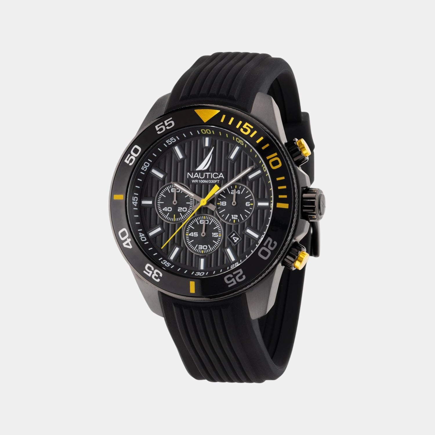 Nautica One Men Quartz Black Dial Analog Silicone Watch NAPNOS302