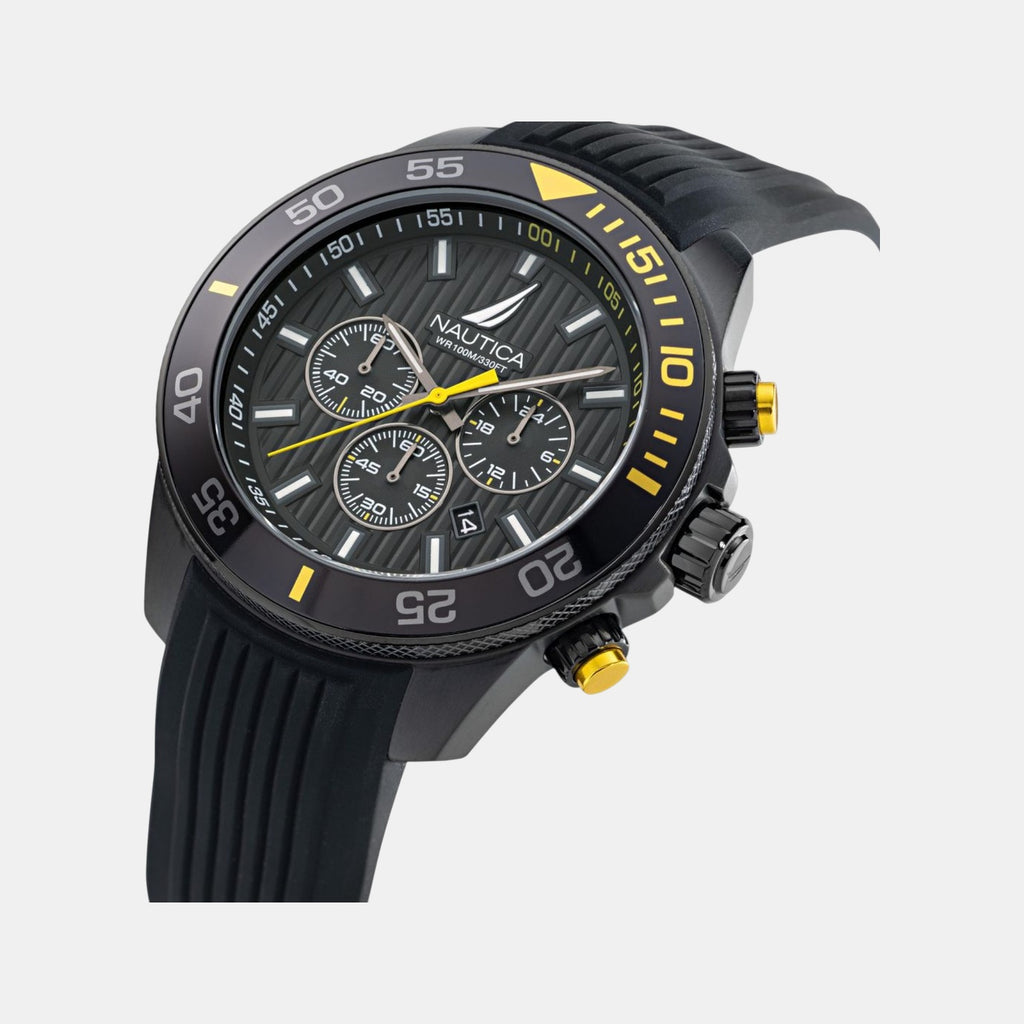Nautica One Men Quartz Black Dial Analog Silicone Watch NAPNOS302
