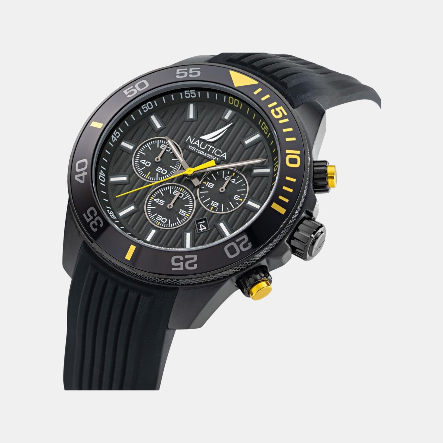 Nautica One Men Quartz Black Dial Analog Silicone Watch NAPNOS302