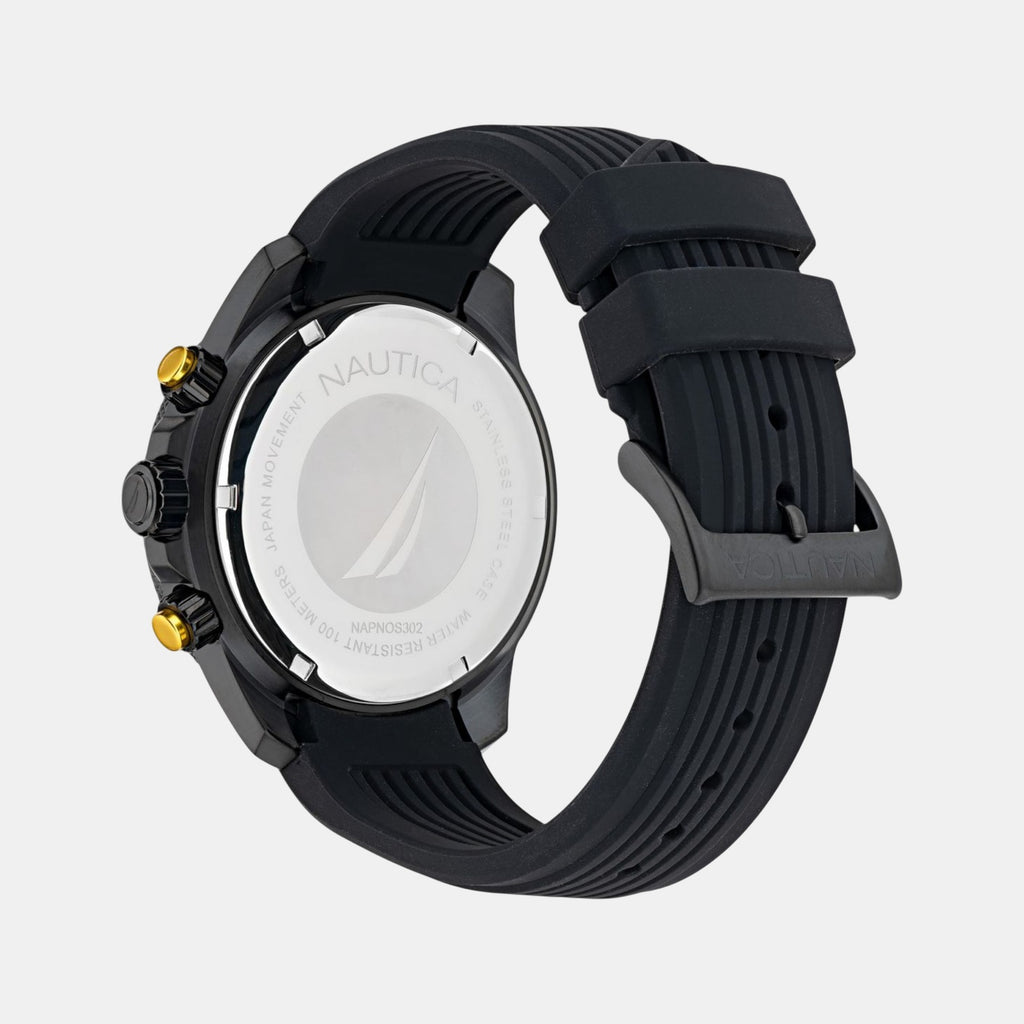 Nautica One Men Quartz Black Dial Analog Silicone Watch NAPNOS302