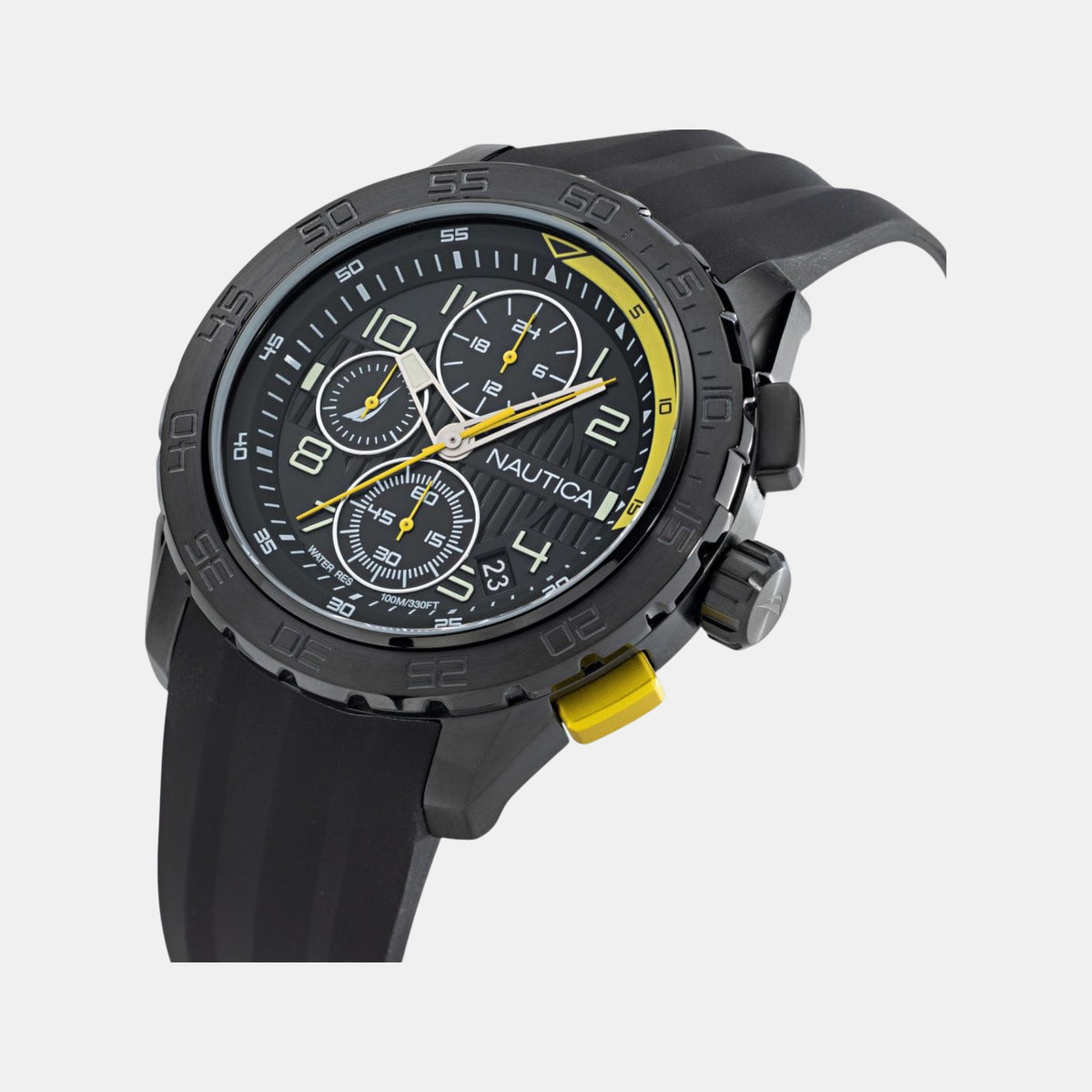 Nst Men Quartz Black Dial Analog Silicone Watch NAPNSS302