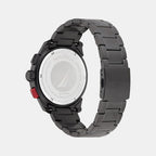 NST Men Quartz Black Dial Analog Stainless Steel Watch NAPNSS305