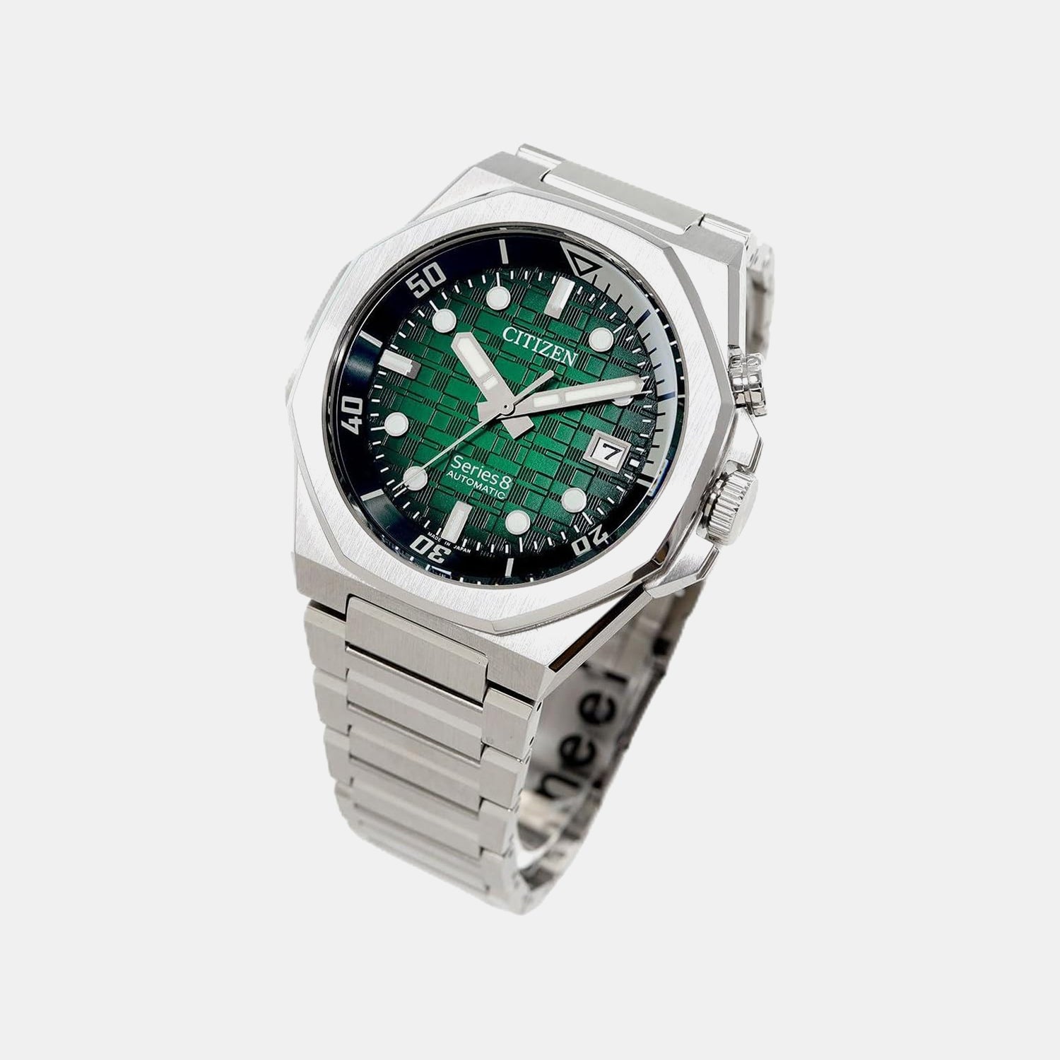 Series 8 Men Automatic Green Dial Analog Stainless Steel Watch NB6060-58X