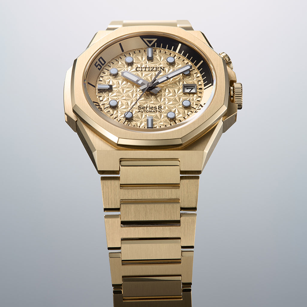 Series 8 Men Automatic Gold Dial Chronograph Stainless Steel Watch NB6062-52P