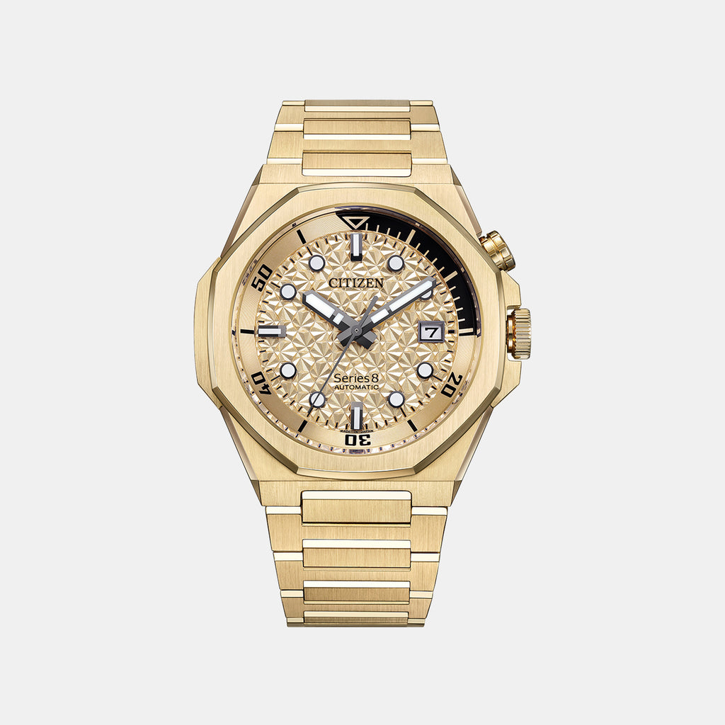 Series 8 Men Automatic Gold Dial Chronograph Stainless Steel Watch NB6062-52P