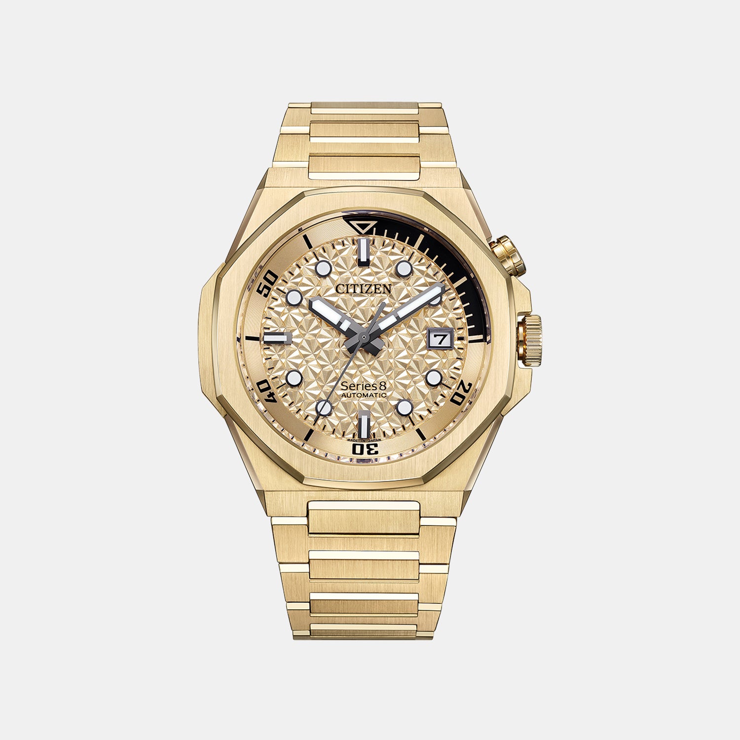 Series 8 Men Automatic Gold Dial Chronograph Stainless Steel Watch NB6062-52P