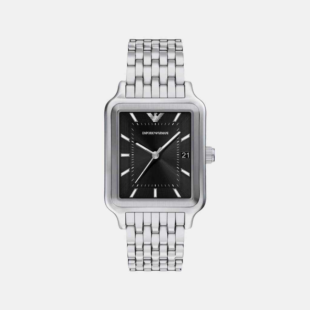 Men Quartz Black Dial Analog Stainless Steel Watch AR11755