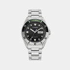 Sport Men Automatic Black Dial Analog Stainless Steel Watch NH7531-50E