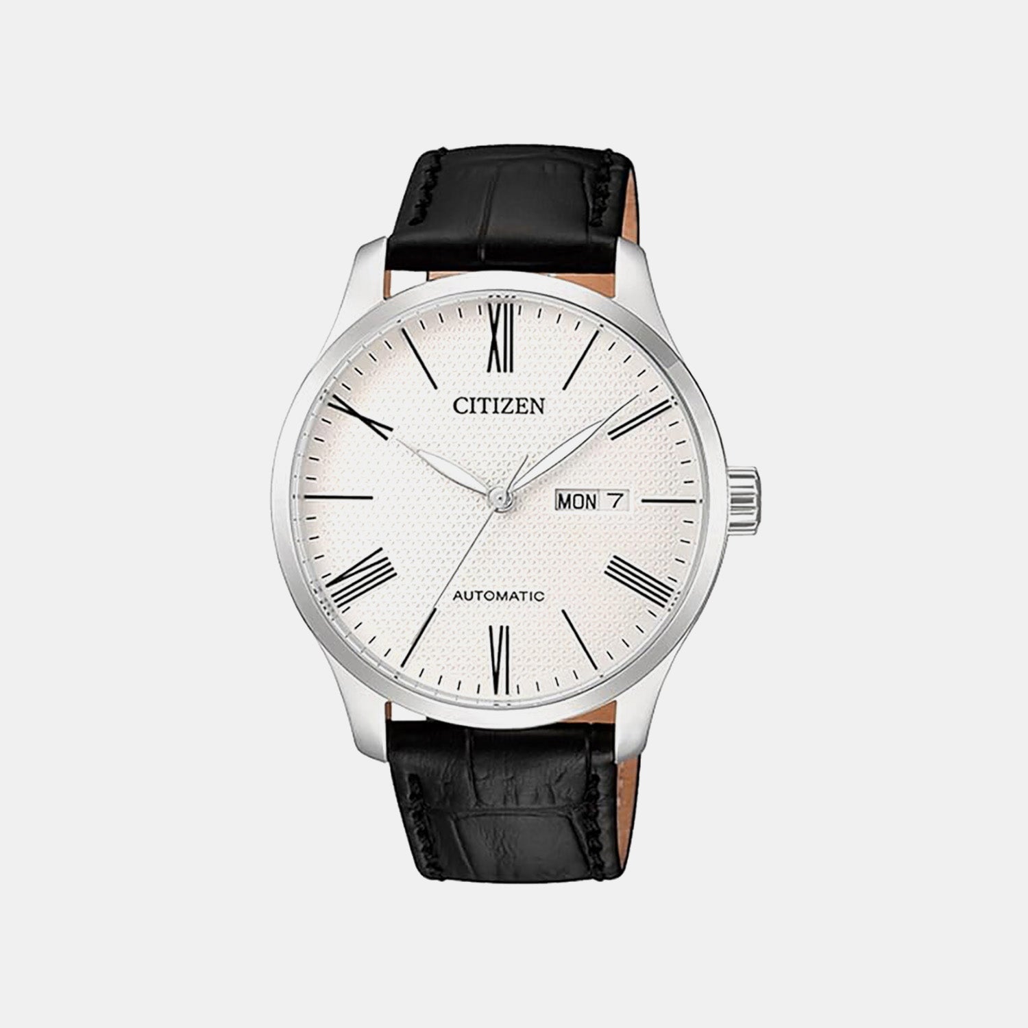 Men Automatic White Dial Analog Leather Watch NH8350-08A