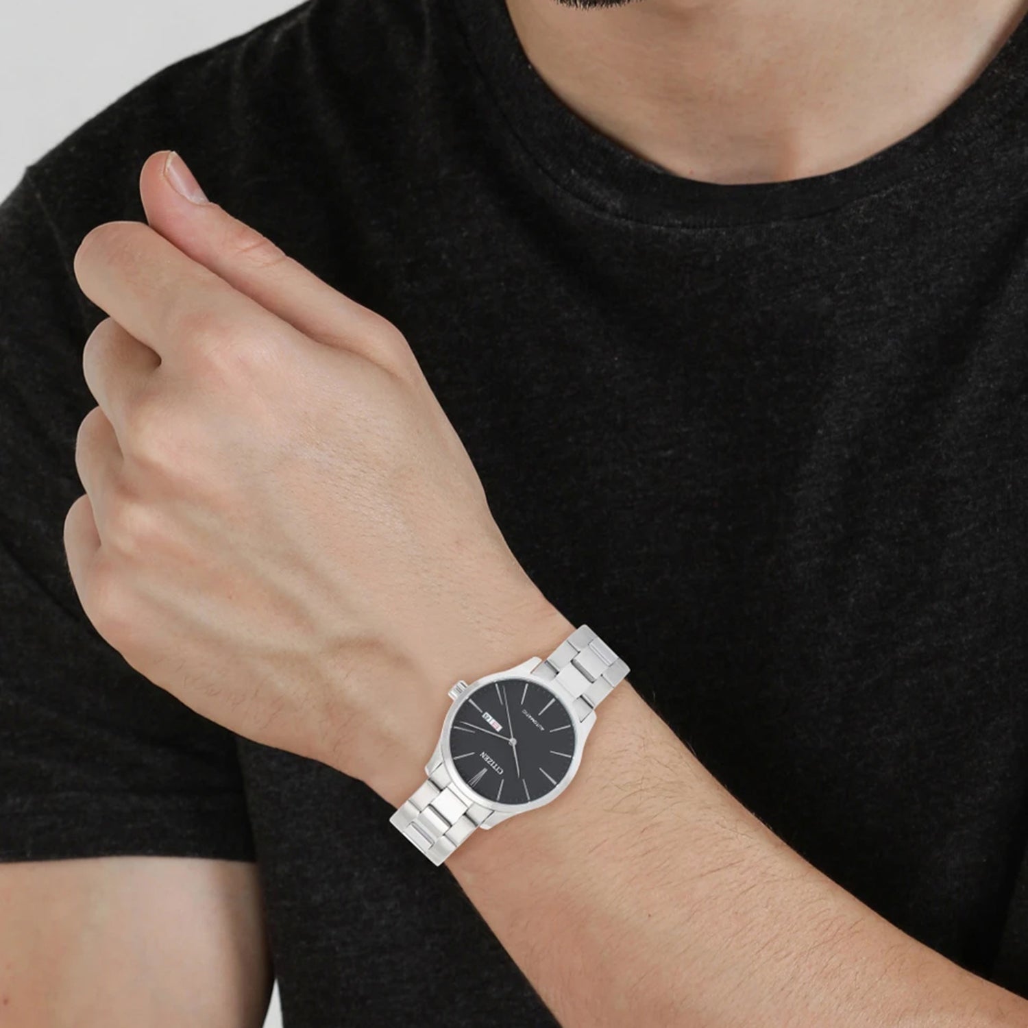 Men Automatic Black Dial Analog Stainless Steel Watch NH8350-83E