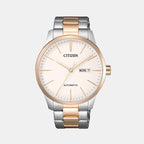 Men Automatic Cream Dial Analog Stainless Steel Watch NH8356-87A