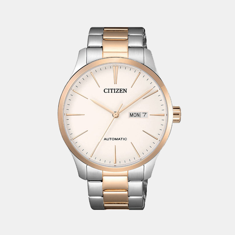 Men Automatic Cream Dial Analog Stainless Steel Watch NH8356-87A