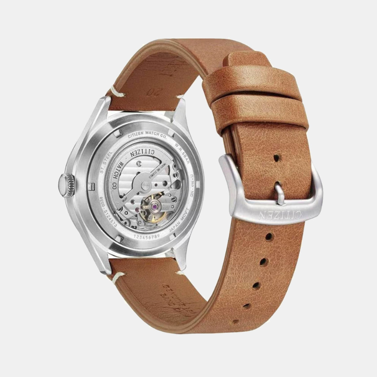 Men Automatic Red Dial Analog Leather Watch NH8390-11X