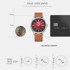 Men Automatic Red Dial Analog Stainless Steel Watch NH8390-11X