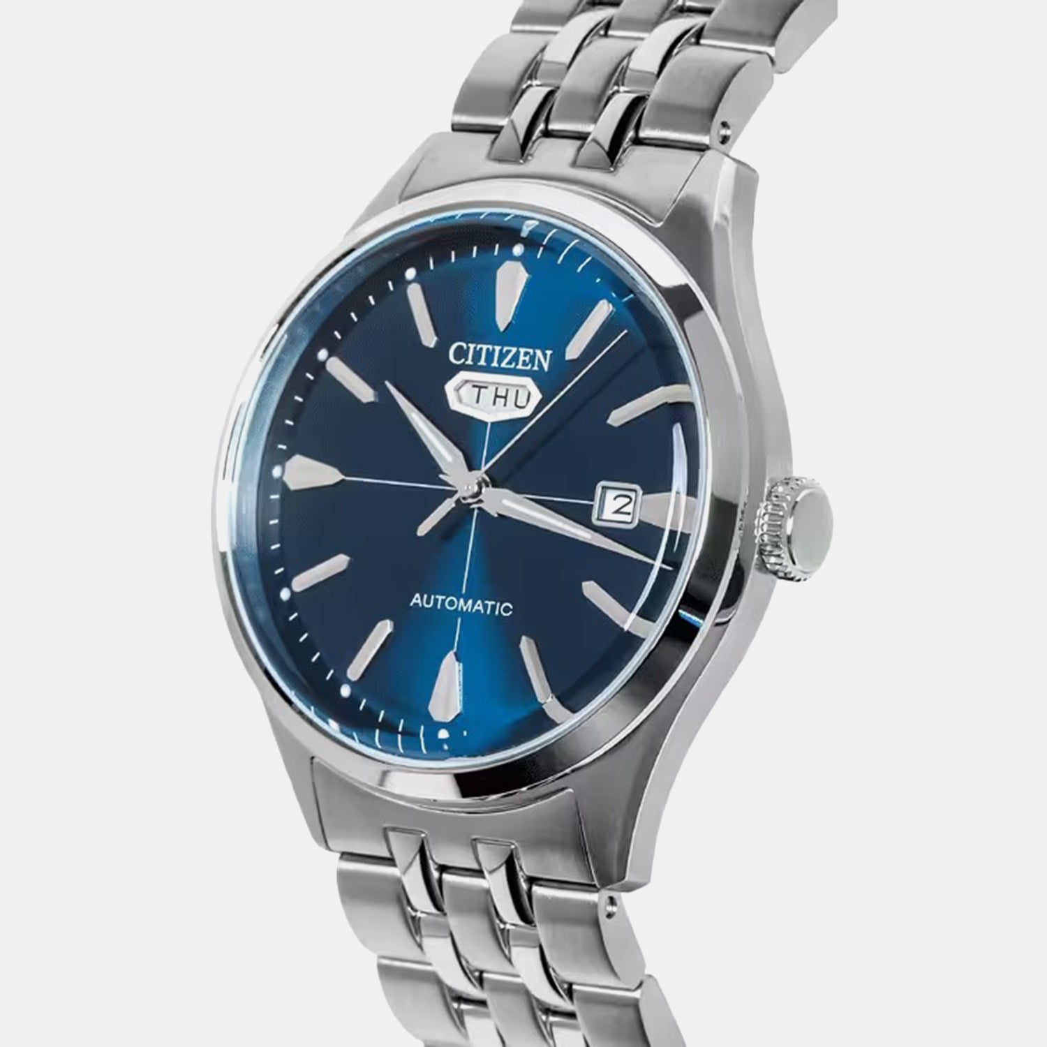 Men Automatic Blue Dial Analog Stainless Steel Watch NH8390-71L