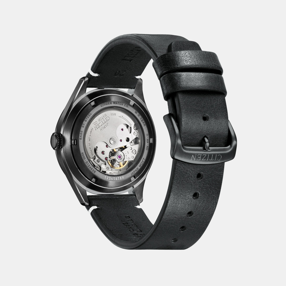 Men Automatic Black Dial Analog Leather Watch NH8395-00E
