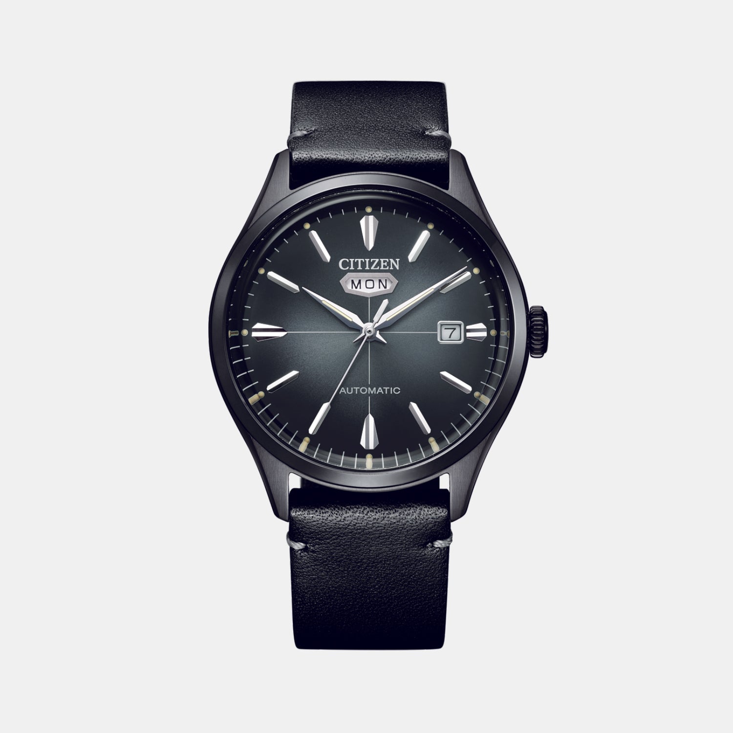 Men Automatic Black Dial Analog Leather Watch NH8395-00E