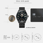 Mechanical Men Automatic Black Dial Analog Stainless Steel Watch NH8395-77E