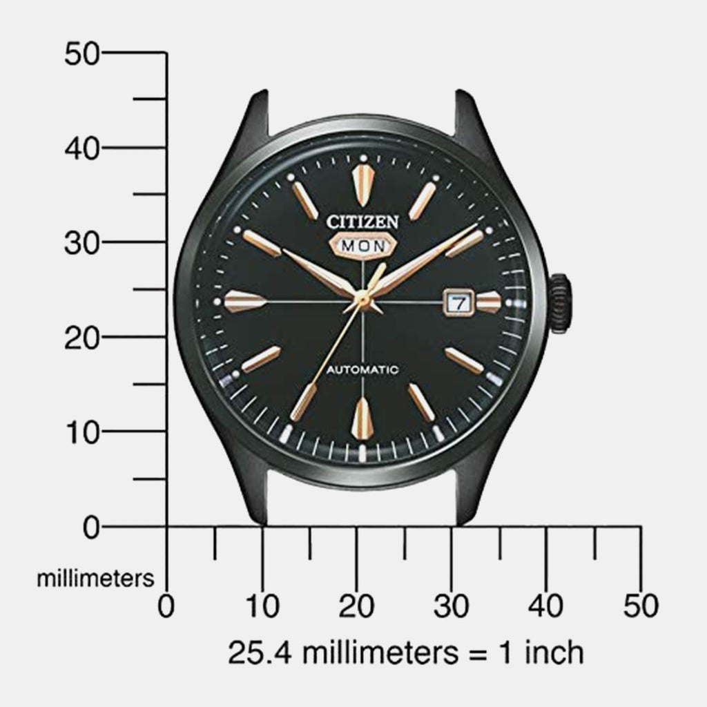 Mechanical Men Automatic Black Dial Analog Stainless Steel Watch NH8395-77E