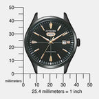 Mechanical Men Automatic Black Dial Analog Stainless Steel Watch NH8395-77E