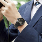 Mechanical Men Automatic Black Dial Analog Stainless Steel Watch NH8395-77E