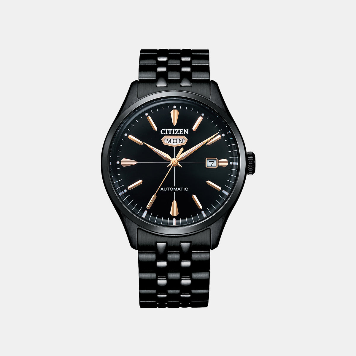 Mechanical Men Automatic Black Dial Analog Stainless Steel Watch NH8395-77E