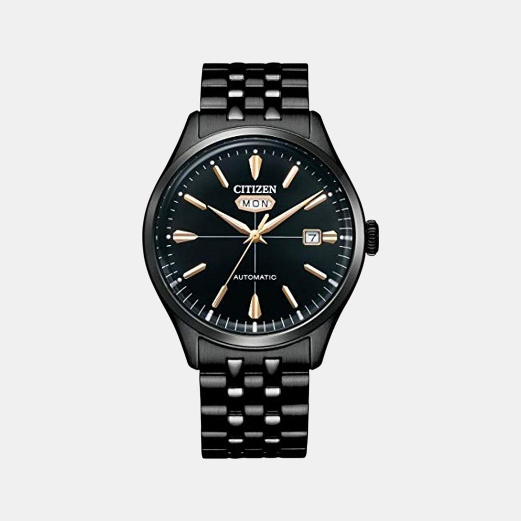Mechanical Men Automatic Black Dial Analog Stainless Steel Watch NH8395-77E
