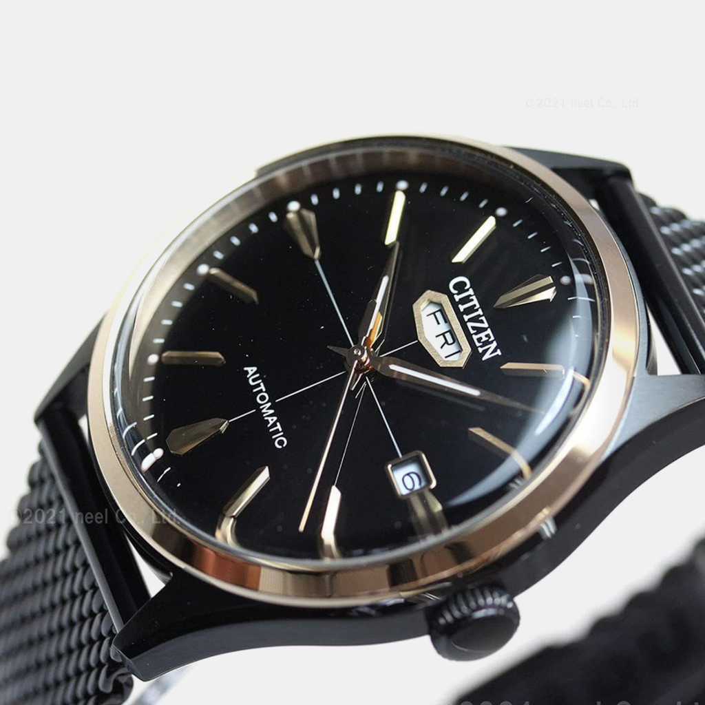 Men Automatic Black Dial Analog Stainless Steel Watch NH8396-82E