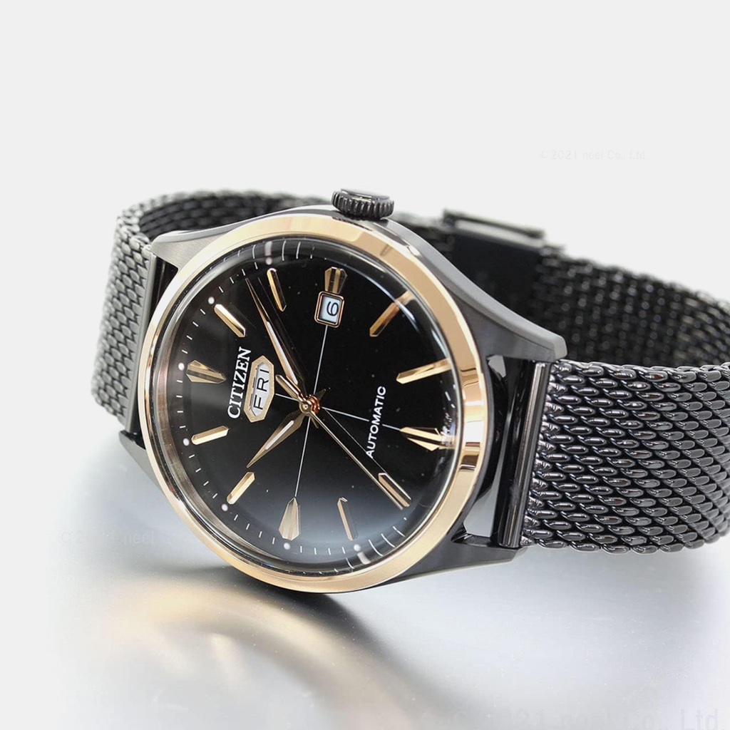 Men Automatic Black Dial Analog Stainless Steel Watch NH8396-82E