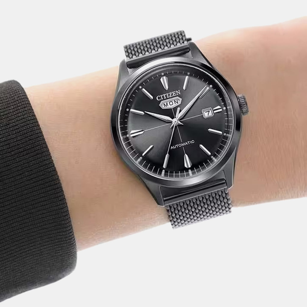 Men Automatic Black Dial Analog Stainless Steel Watch NH8397-80H