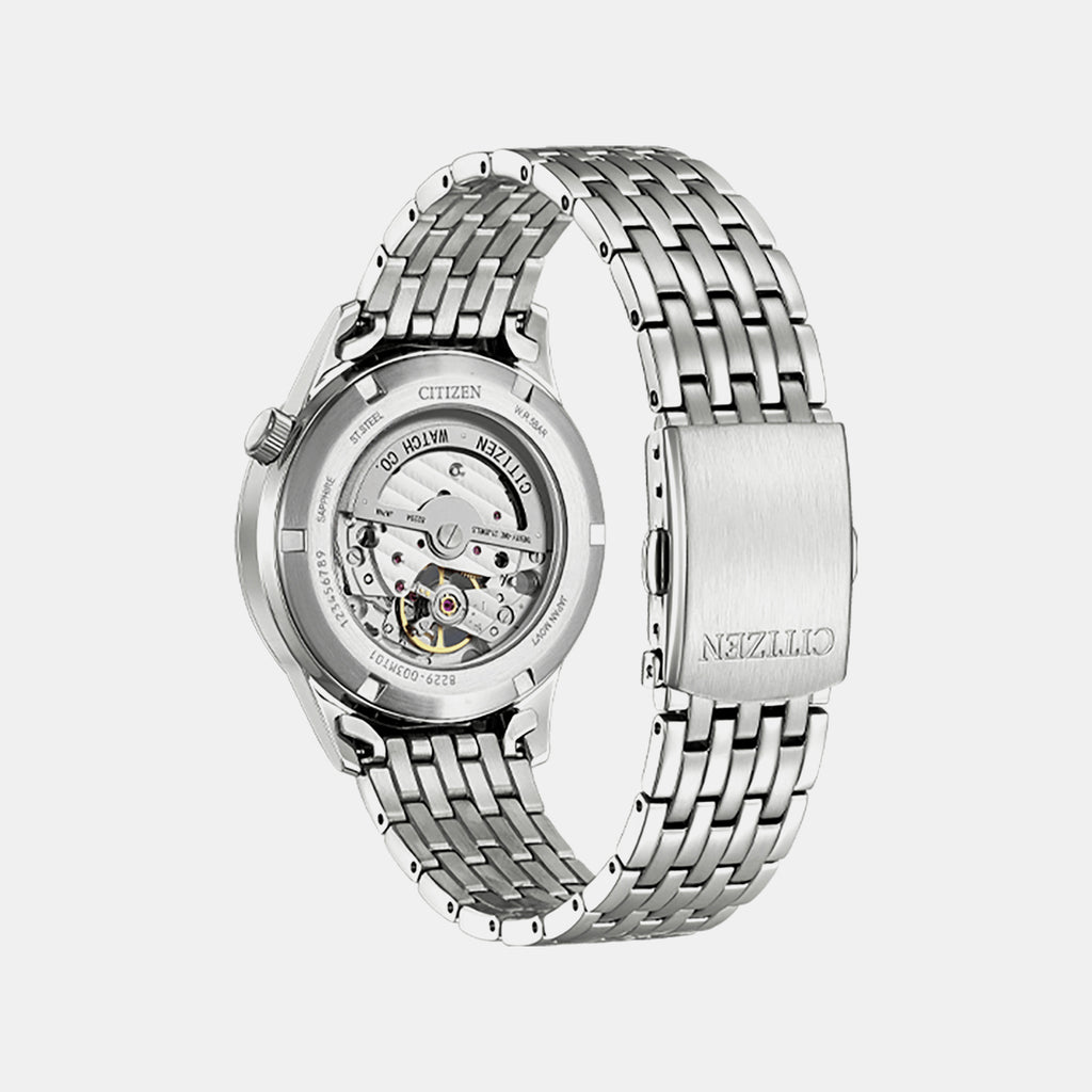 Mechanical Open Heart Men Automatic Blue Dial Analog Stainless Steel Watch NH9130-84L