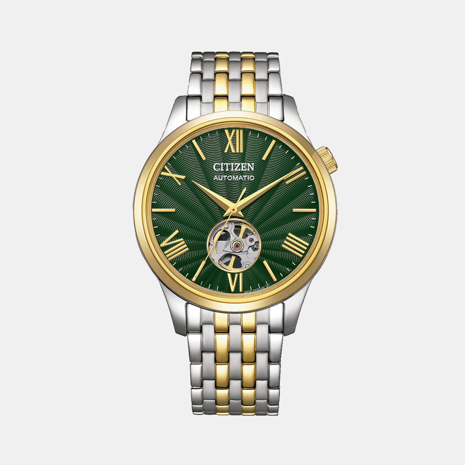 Mechanical Open Heart Men Automatic Green Dial Analog Stainless Steel Watch  NH9134-83X