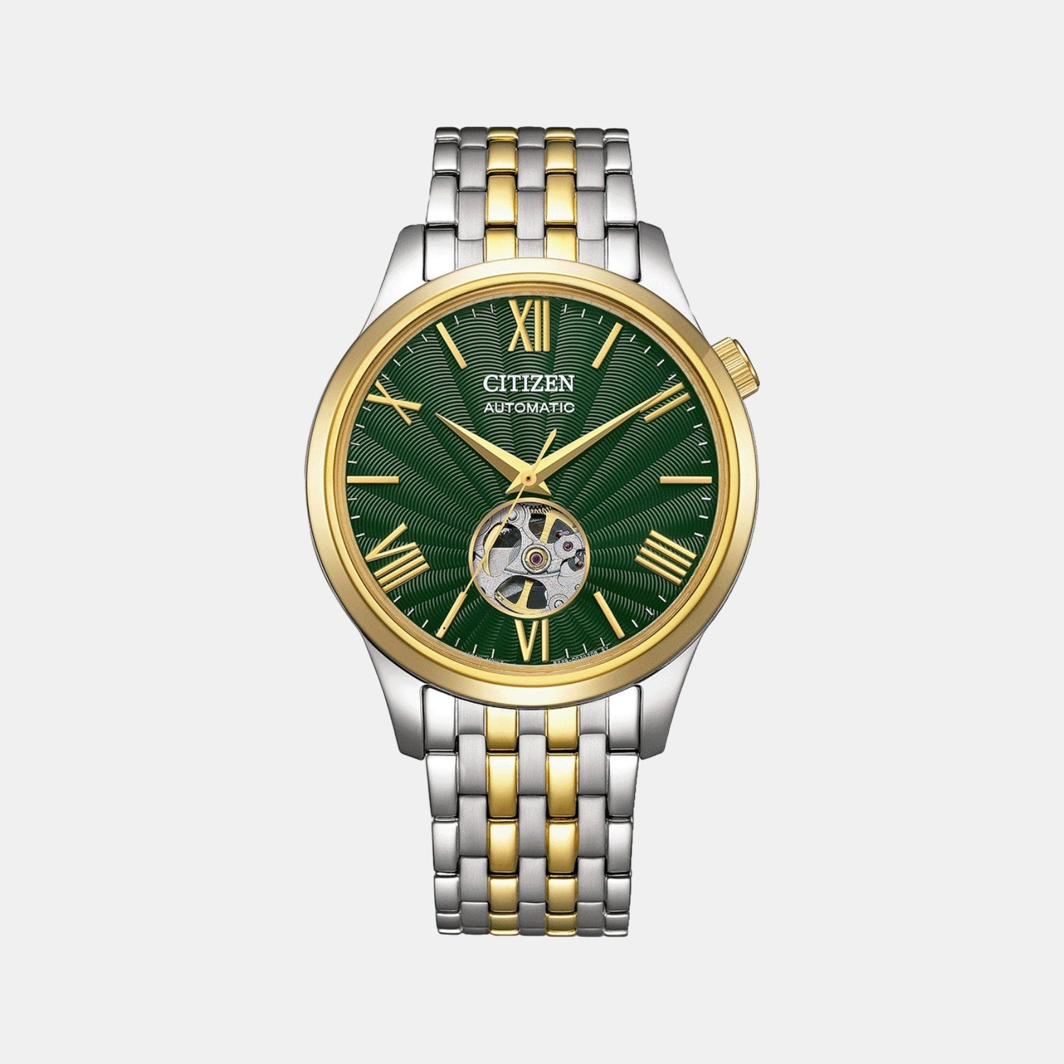 Mechanical Open Heart Men Automatic Green Dial Analog Stainless Steel Watch NH9134-83X