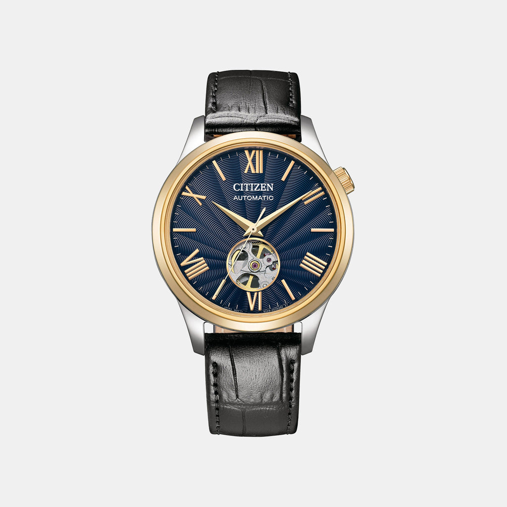 Mechanical Men Automatic Blue Dial Analog Leather Watch NH9136-02L