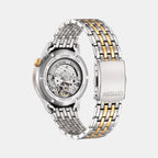 Mechanical Open Heart Men Automatic Grey Dial Analog Stainless Steel Watch NH9136-88H